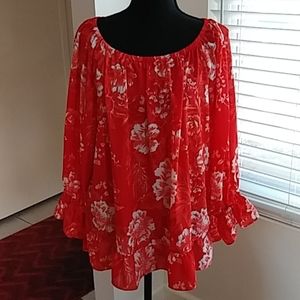 INC flowered blouse